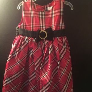 Red and black plaid dress. 5T
